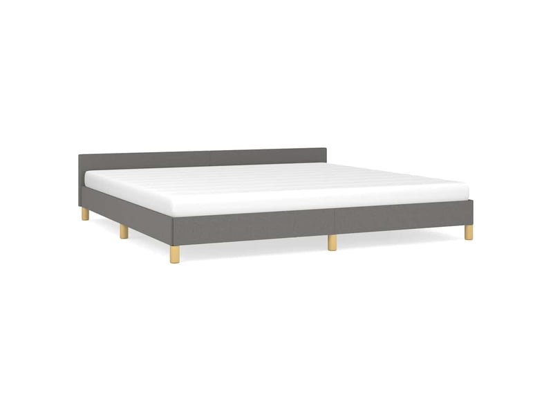  Lit double- lit adulte -  cadre de lit sans matelas gris foncé 200x200 cm tissu  - Conforama A