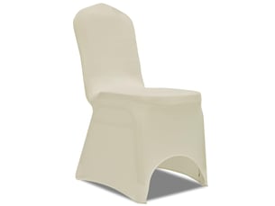 Housses élastiques de chaise crème 24 pcs cf32411