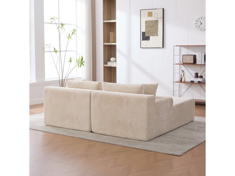  Canapé modulaire en tissu - tissu chenille doux - rembourrage mousse haute élasticité 30d - fond antidérapant Ivoire - Conforama C