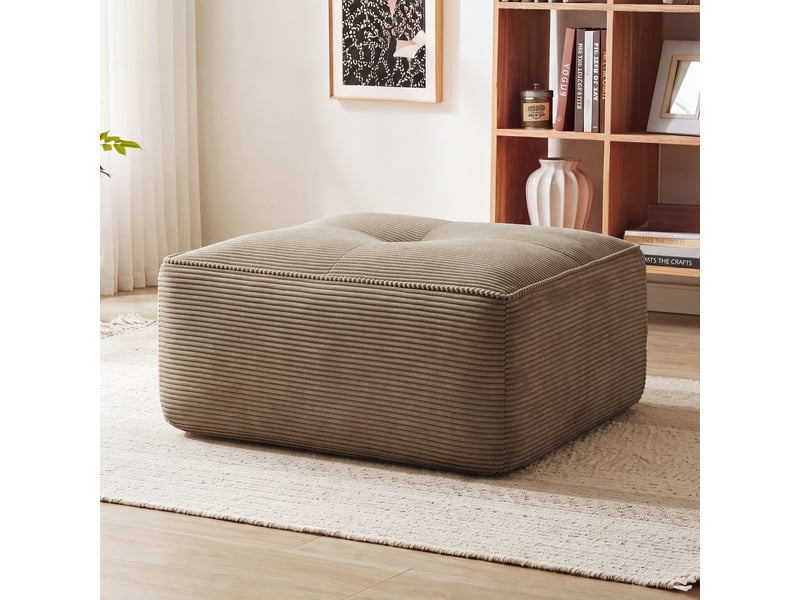  Ottoman cordelia en velours côtelé -marron SF2025005016 - Conforama B