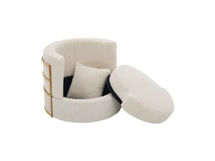 Fauteuil fixe pivotant  VIVRYN  Velours côtelé beige