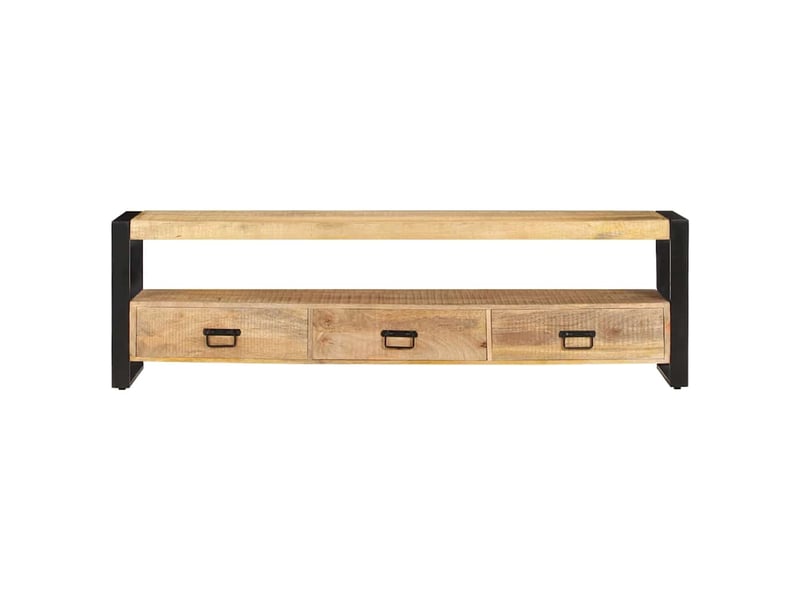  Meuble tv - banc tv - meuble de rangement 150x30x45 cm bois solide de manguier  - Conforama A