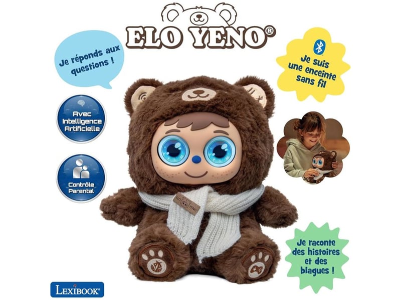  Peluche interactive ai elo yeno marron avec controle parental ELO1FR - Conforama B