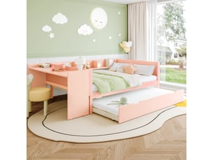 Lit gigogne 140x200 cm HNCBB coloris rose