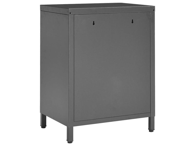 Lot de 2 tables de chevet - cabinet de chevet - table de nuit anthracite 40x30x54,5 cm acier et verre - Conforama E