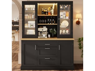 Buffet   3 tiroir(s) <strong>RAUMIO</strong> <strong></strong> - 140 cm coloris noir 