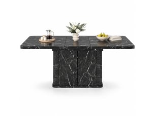 Table à manger extensible avec rangement caché - plateau pliant mdf noir 140-180 × 80 × 76,5 cm