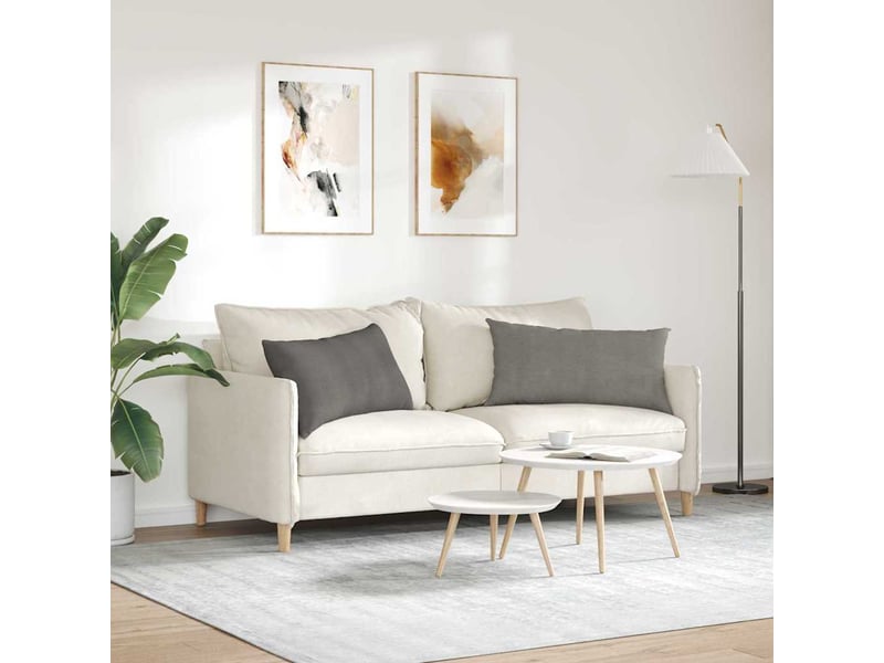  Lot de 2 coussins de canapé, coussins décoratifs gris clair 80 x 40 cm cf59076  - Conforama D
