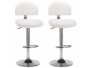 Lot de 2 tabouret de bar, chaise de bar blanc similicuir shl15252