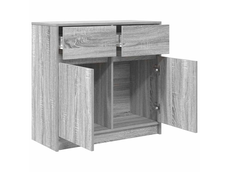 Buffet - bahut - meuble de rangement avec tiroir sonoma gris 80x34x76 cm bois d'ingénierie  - Conforama E