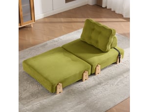 Fauteuil convertible TCQPZ  Velours côtelé vert vendu A l'unité