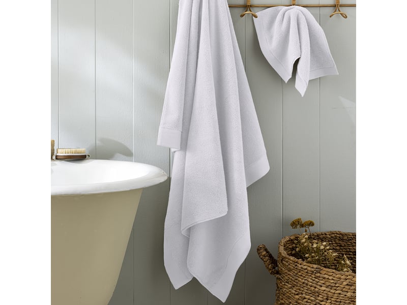  Drap de bain softy 100 x 150 cm éponge zero twist 100% coton peigné 600 gm² blanc CP-DDBAINSOFTY-NEIGE - Conforama B