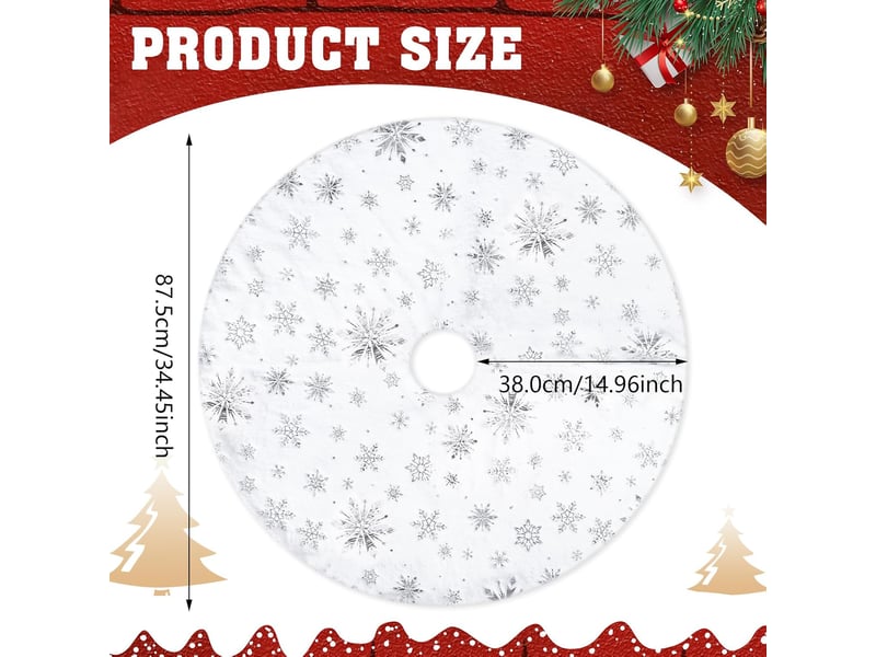  Jupe de sapin de noël 90 cm (35) en peluche neige – blanche  - Conforama B