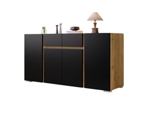 Buffet 4 porte(s) 2 tiroir(s) MIVRAY - 140 cm coloris bicolore