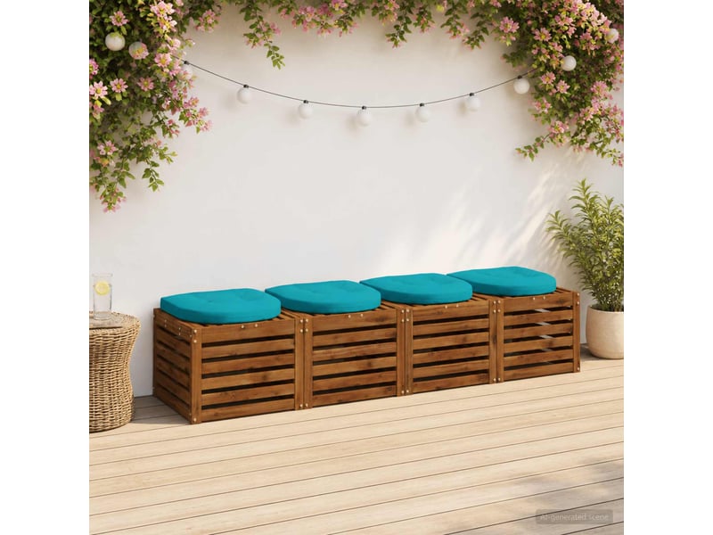  Lot de 4 coussins de siège, coussins d'assise 100 % polyester turquoise cf60093  - Conforama B