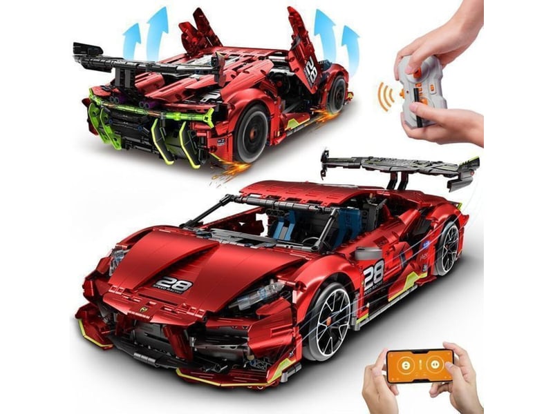  Kit voiture rc 1:10 rouge 2 202 pieces 2.4 ghz telecommande + controle app 4 modes 151498_AAABG02928_6_DROPFR - Conforama A