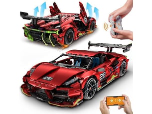 Kit voiture rc 1:10 rouge 2 202 pieces 2.4 ghz telecommande + controle app 4 modes