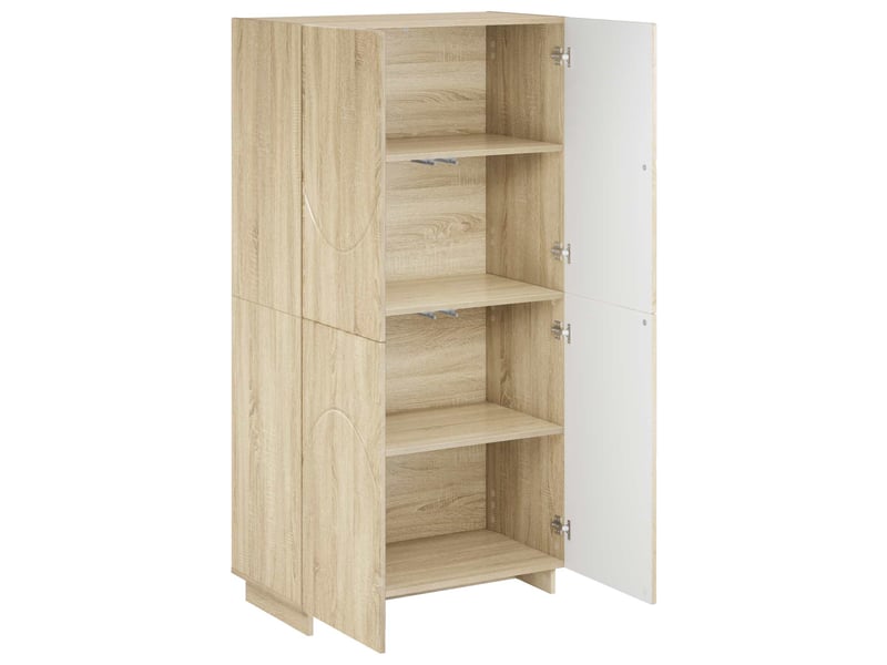  Buffet haut, buffet de rangement chêne sonoma 79x41x151 cm bois d'ingénierie  - Conforama C