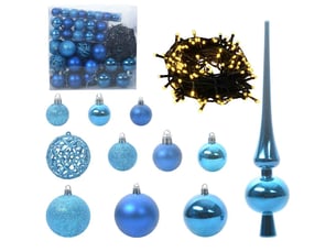 Ensemble de boules de noël 120 pcs 300 led blanc chaud ø 6 cm