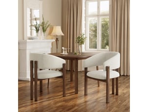 Chaise de salle à manger lot de 4 avec accoudoirs ergonomiques, tissu en lin et métal effet noyer beige