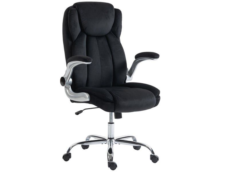  Chaise de bureau elaian ergonomique accoudoirs rabattables noir  - Conforama A