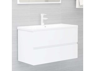 Armoire d'évier avec lavabo intégré blanc bois d'ingénierie shl2087