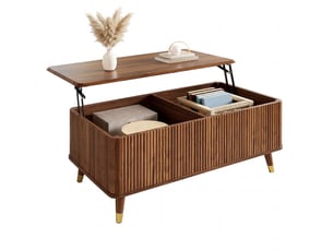 Table basse rectangulaire coloris bois foncé <strong>MAISENTIEL</strong> <strong></strong> - 52 cmx97 cm