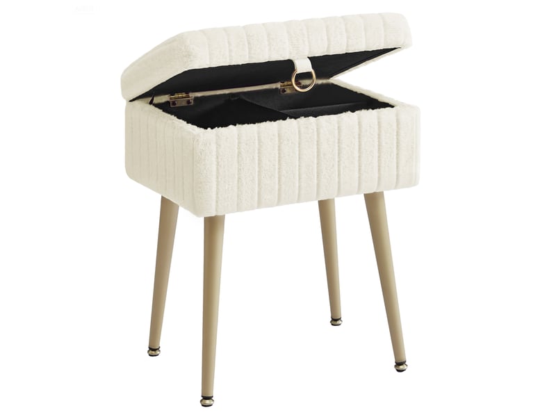 Tabouret De Coiffeuse Avec Rangement SONGMICS – Velours Doux, Pieds Réglables, Compartiment 10,3 L – Rose Bonbon, 40x30x50 Cm, Charge 200 Kg - 11