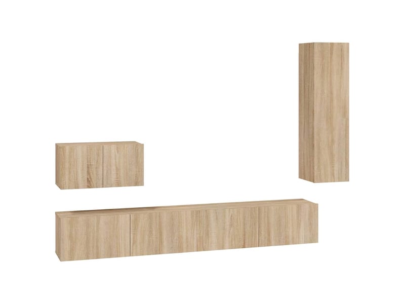  Ensemble de meubles tv 4 pcs chêne sonoma bois d'ingénierie shl60508  - Conforama A