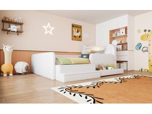 Lit avec rangement 140x200 cm <strong></strong> <strong>OPULERANE TRADING LTD</strong> coloris blanc