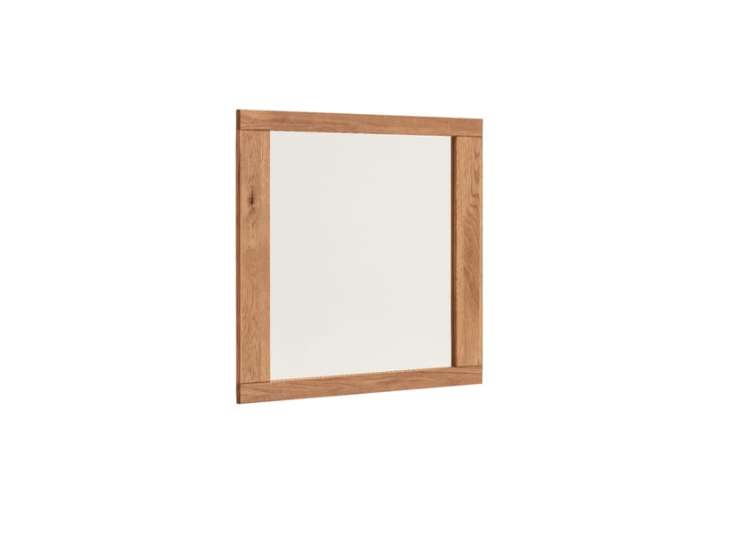  Miroir mural d'entrée cadre en chêne massif huilé - longueur 80 × hauteur 74 × profondeur 2 cm  - Conforama D