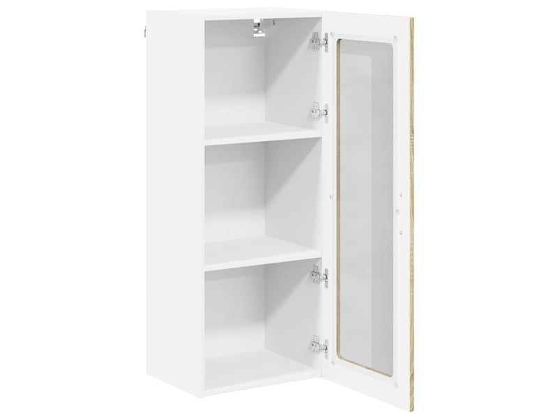  Meuble mural de cuisine, cabinet en verre mural chêne sonoma 40x31x100cm shl9568  - Conforama E