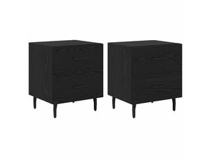 Table de chevet - cabinet de chevet - table de nuit 2 pc chêne noir 40 x 35 x 47,5 cm