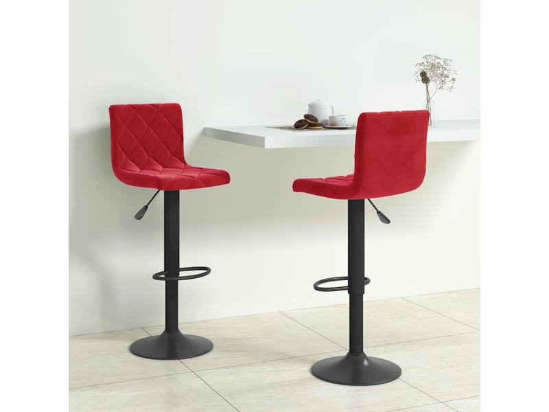  Lot de 2 tabouret de bar, chaise de bar rouge bordeaux velours shl91917  - Conforama B