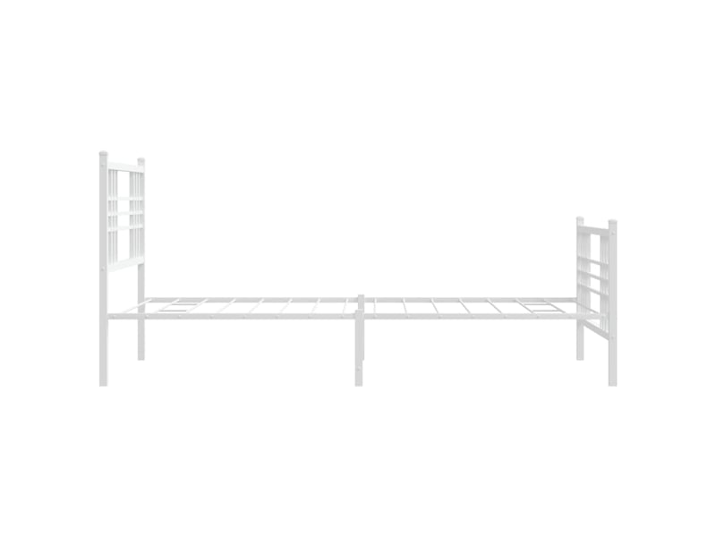  Lit simple- lit adulte -  cadre de lit métal sans matelas et pied de lit blanc 100x200 cm  - Conforama D