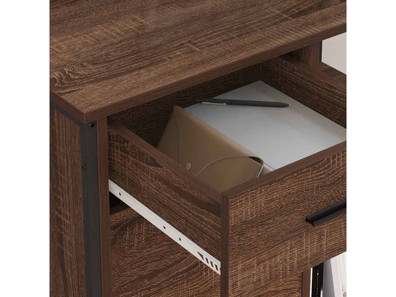 Commode chambre, cabinet avec station de charge 76 x 41 x 72 cm chêne brun - Conforama D