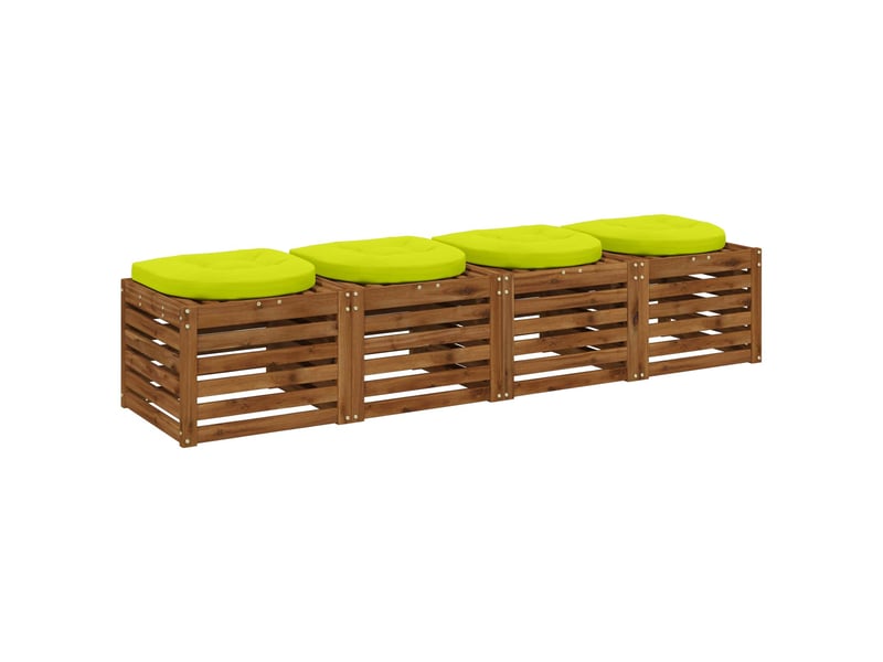  Lot de 4 coussins de siège, coussins d'assise 100 % polyester vert vif. Cf60101  - Conforama C