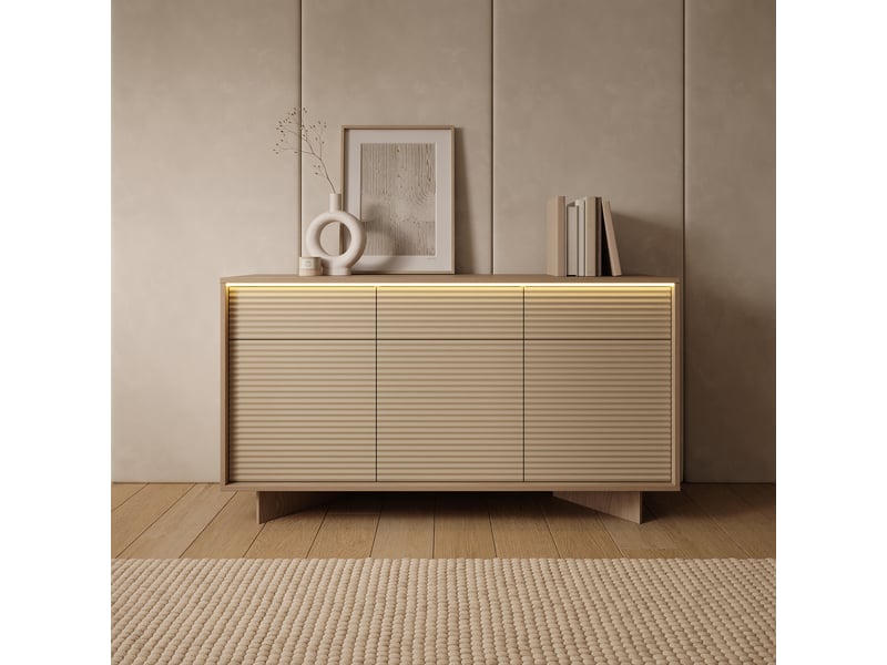  Buffet hatareta, commode 3 tiroirs, 154x40x84h cm chêne marron Hatareta - Conforama B