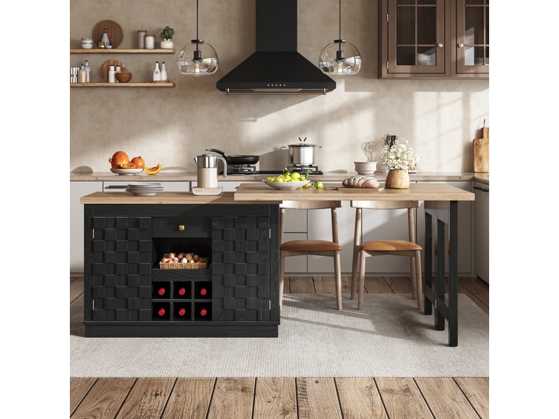  Table de bar noir - 120 cm mdf  - Conforama D