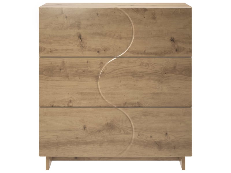 Buffet salon, buffet de rangement chêne artisanal 70x38x75 cm bois d'ingénierie - Conforama D