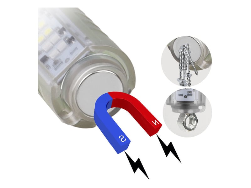 30w blanc laser mini zoom lampe de poche transparente avec porte-stylo aimant quatre source de lumière forte lampe de poche 11.83.42.1cm  - Conforama E