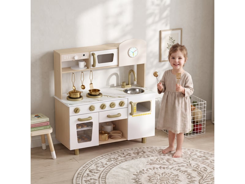  Cuisine enfant bois design rétro équipement et accessoires multiples  - Conforama D