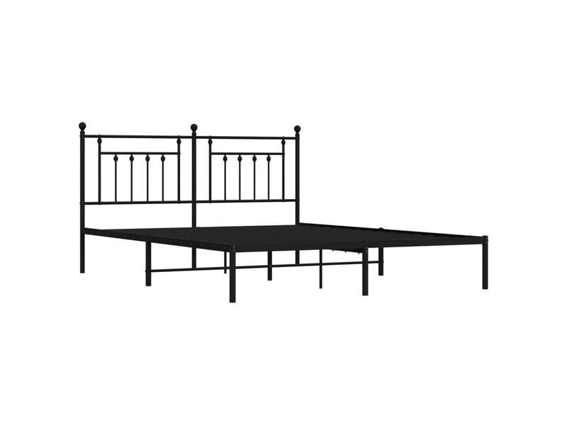  Lit double- lit adulte -  cadre de lit métal sans matelas et tête de lit noir 180x200 cm  - Conforama B