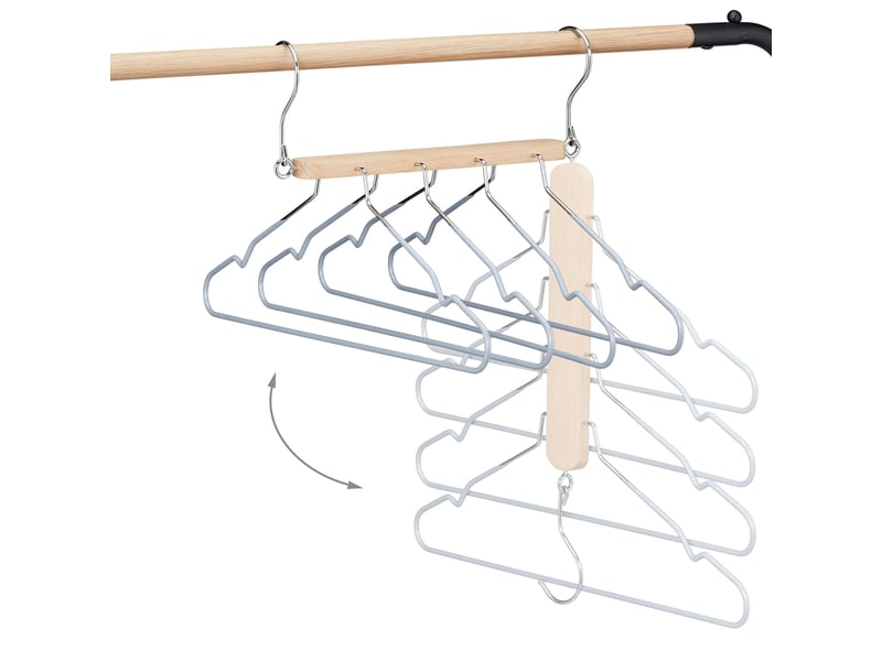  Cintre multiple vertical pratique pour vêtements salon 45 x 40 x 2 cm en bois naturel 13_0009397  - Conforama C