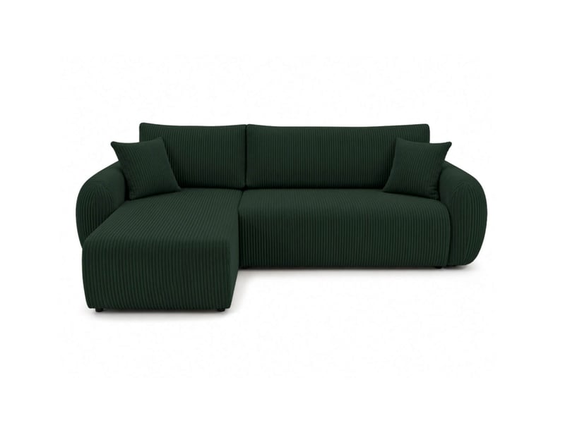  Alya - canapé d'angle convertible et réversible 3 places en velours côtelé  - Conforama E