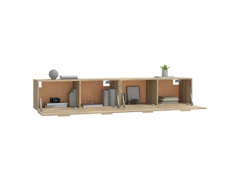  Armoires murales 2 pcs, meuble de rangement salon chêne sonoma 100x36,5x35 cm shl9944  - Conforama D