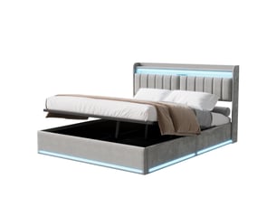 Lit coffre 160x200 cm BURSDANY coloris gris
