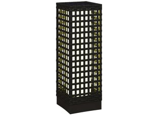 Lampe solaire style rotin, noire, 15,5 x 15,5 x 46 cm, étanche, capteur lumineux led automatique