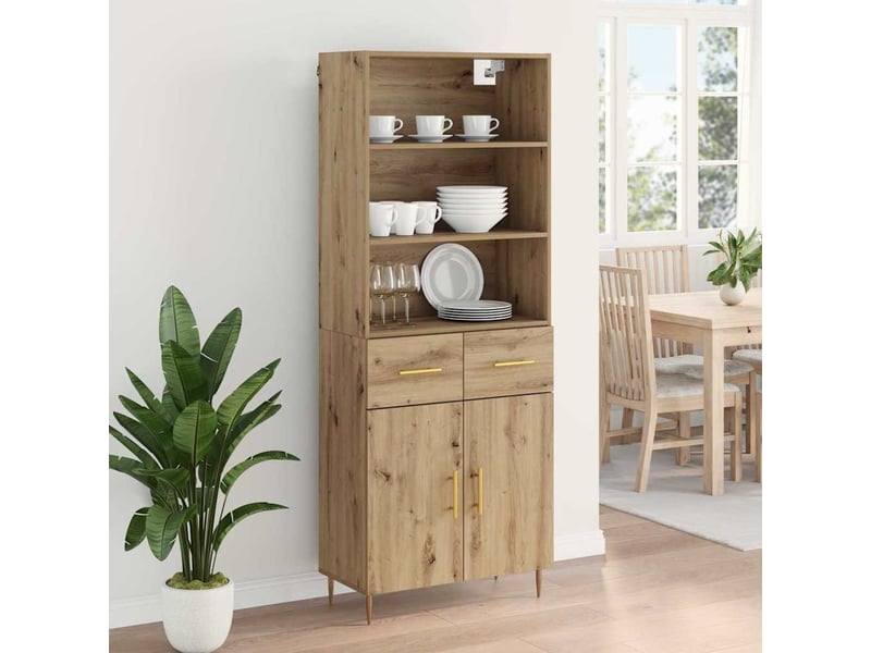  Buffet - haut armoire chêne artisanal 69,5 x 34 x 180 cm  - Conforama D