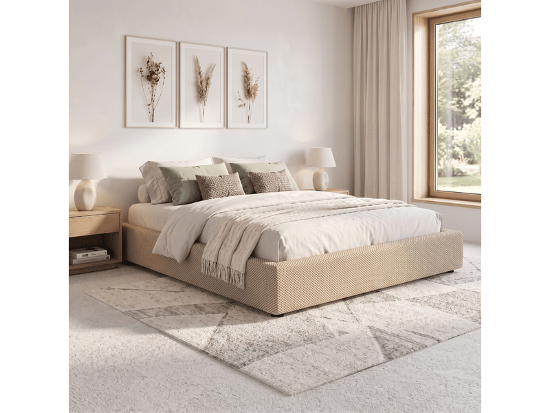 Lit coffre vegas 90x190 cm - tissu mesh 3d beige - lattes flexibles et grand espace de stockage C02-LTC73 90/190 3DBE - Conforama B